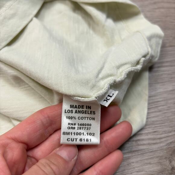 Buck Mason Curved Hem Cotton Slub Short Sleeve T Shirt Men's XL Minimalist - Picture 7 of 11